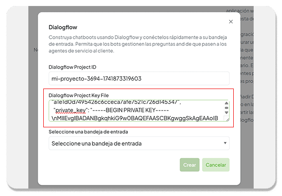 Archivo-de-clave-de-proyecto-de-Dialogflow